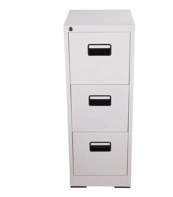 Office Cabinet; Three Lockers Gray Cabinet image 3