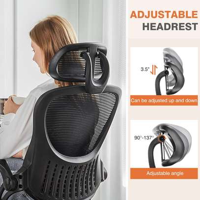 Mesh Office Chair with Adjustable Headrest & Lumbar Support image 2