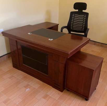 160cm Mahogany Office Desk image 2
