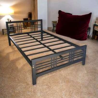 Quality and durable metallic beds with wooden finish image 10