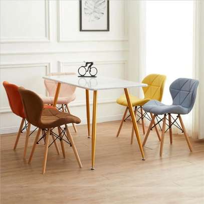 4-Seater Dining Chairs and Marble Table image 6