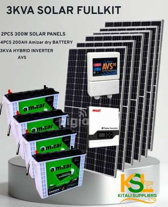 Amizar 3kVA Solar Kit 2x300W Panels 4x200Ah Batteries image 2