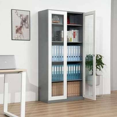 Office Cabinet: Full Glass Metallic Cabinet, Office Display image 2