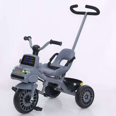 Kids Tricycle with Push Handle and Interactive Panel image 3