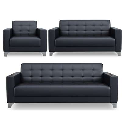 5-Seater Office Black Sofa Set image 2