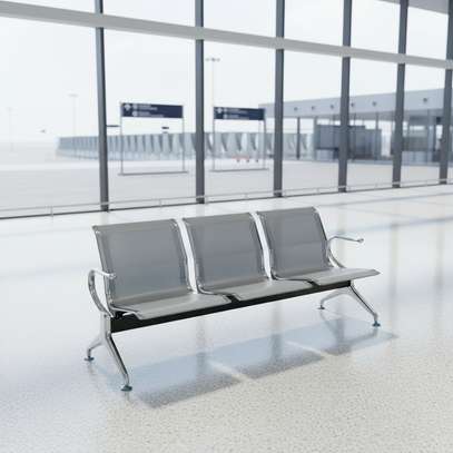 3-Link Metallic Waiting Room Bench image 4