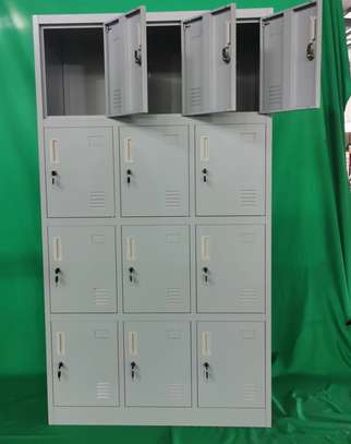OFFICE CABINET: 12 Locker White Metal Cabinet image 6
