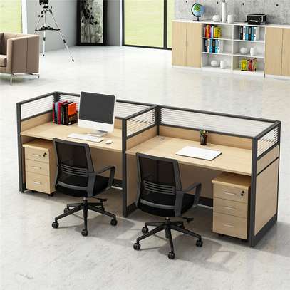 Office Workstation: 6 Way Brown Office Workstation In Suneka image 4