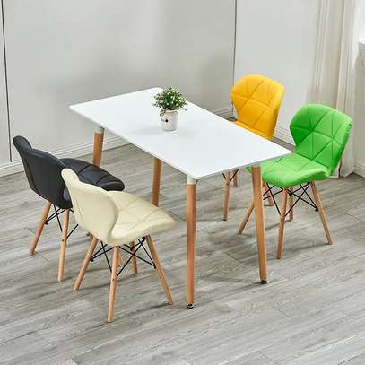 4-Seater Dining Chairs and Marble Table image 3