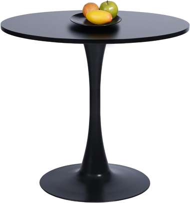 31.5” Black Round Dining Table with Tulip Base image 2