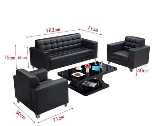 Leather 5 Seater Office Sofa Set image 3