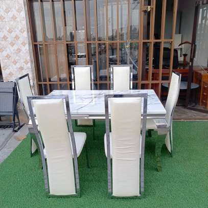 6-Seater Marble Imported Dining Set image 4