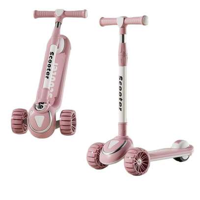 Adjustable Pink Kids Scooter 3-Wheel Foldable image 3