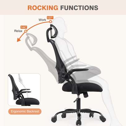 Mesh Office Chair with Adjustable Headrest & Lumbar Support image 4