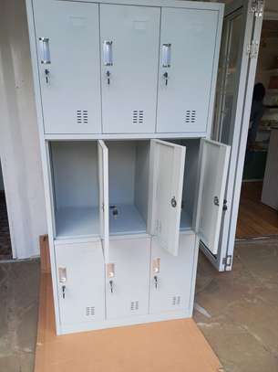 Office Cabinet : Metallic 9-Locker Office Filing Cabinet: image 5