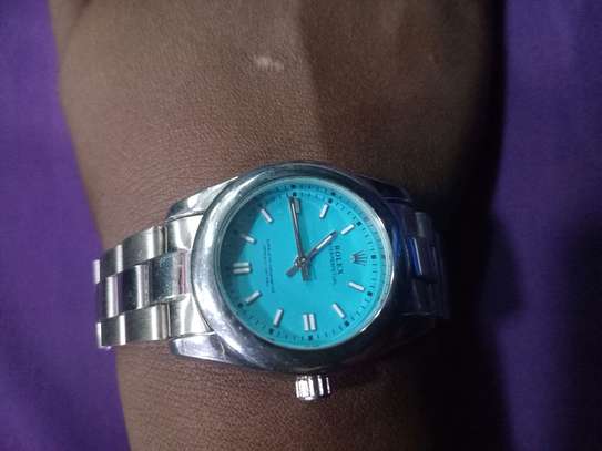 Rolex Stainless Steel Watch Turquoise Dial image 3