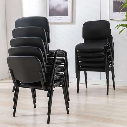 Stackable Guest Chairs with Upholstered Back image 2