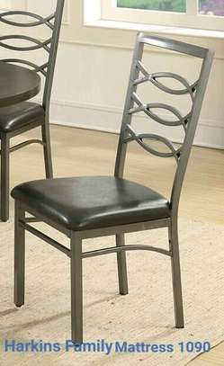 Padded steel dinning chairs image 14