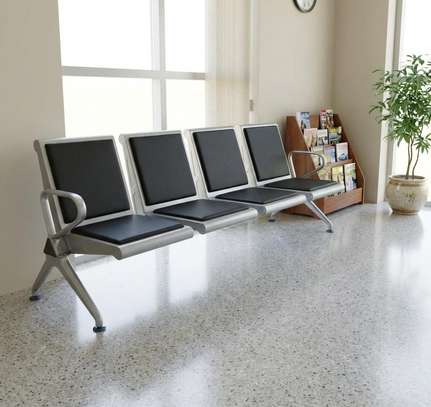 4-Link Leather Office Waiting Bench image 4