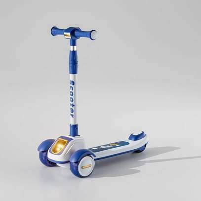 Pink 3-Wheel Kids Scooter Adjustable Handlebar LED Light image 2
