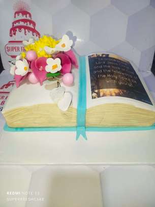 Book-Shaped Cake Medium Pastel with Edible Flowers image 2