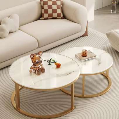 Coffee Table; Fancy Contemporary Marble Coffee Table image 6