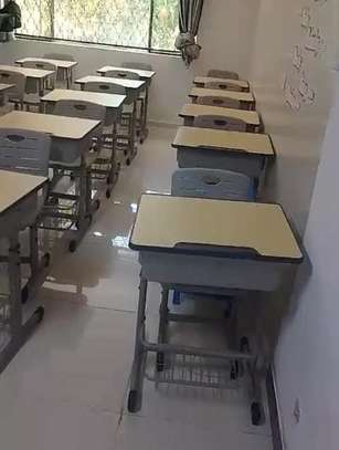 Adjustable Student Desk & Chair Set with Storage Shelf image 3