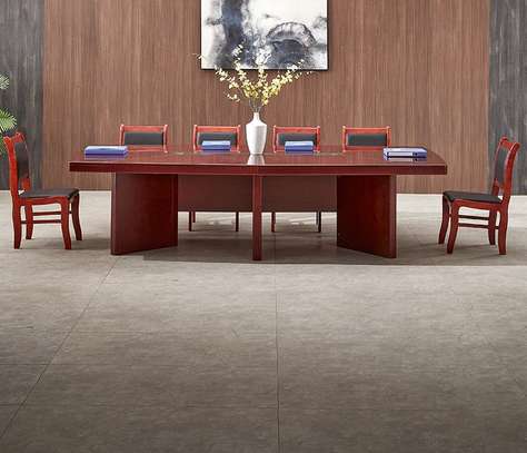 Mahogany 2.4m Curved Edge Conference Office Table image 8