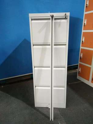 Office cabinet: Four drawer steel cabinet with metal bar image 3