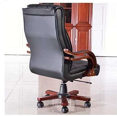 Office Chair: Black Leather Executive Office Chai image 5