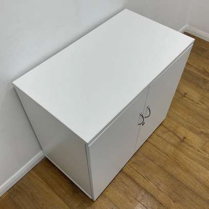 2-Door Wooden Credenza Cabinet in White image 2