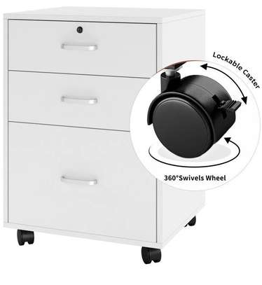 Office Cabinet: 3-Tier Pedestal in White image 5
