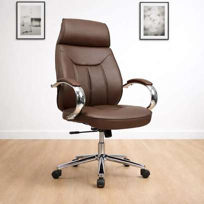 Brown Executive Leather Office Chair image 4