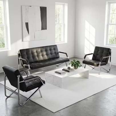 5 Seater Modern Leather Executive Waiting Sofas image 11