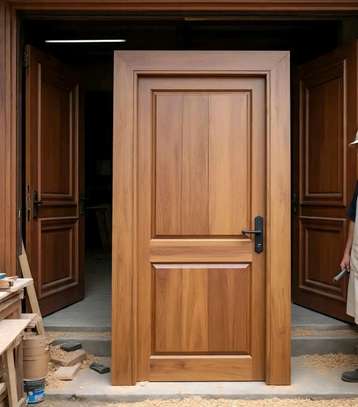 Solid Wood Interior Door Panel Style Natural Finish image 5