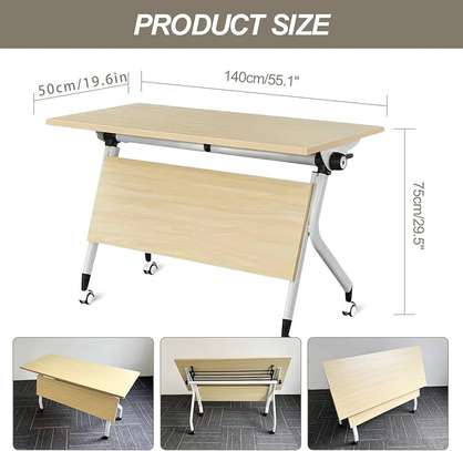 Brown Foldable Conference Meeting Table image 2