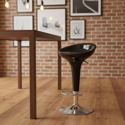 Barstool; Adjustable swivel barstool (Black) image 2