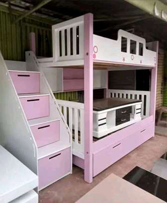 Wooden Bunk Bed Full/Twin with Storage Drawers image 7