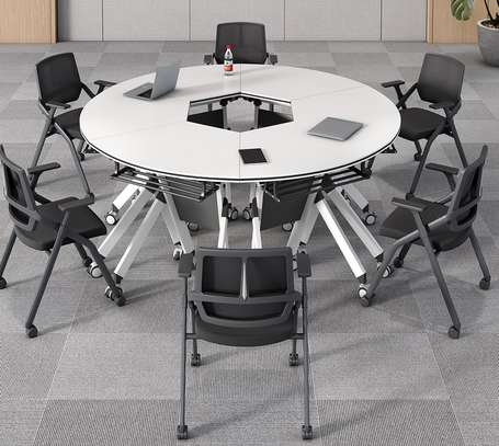 Foldable Table : White Foldable Office Table In Chepilat image 2