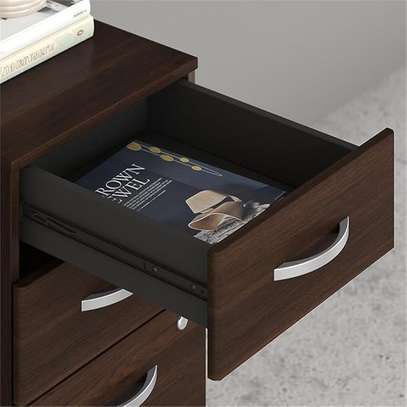 3 Drawer Dark Walnut Lockable Cabinet image 3