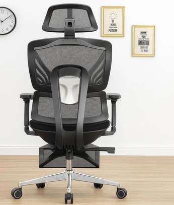 Office Chair: Mesh Orthopedic Seat With Footrest image 5