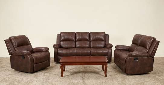 Sofas : 6-Seater Leather Reclining Sofa image 3