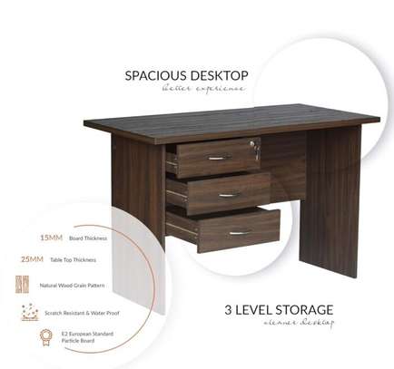 3 Drawer Lockable Home Office Desk image 5