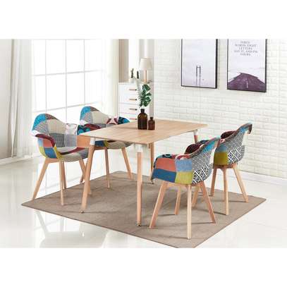 Dining Chair: Fabric Upholstered Seat and Curved Back Chair image 4