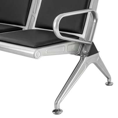 3 Seater Black Padded Reception Bench image 14