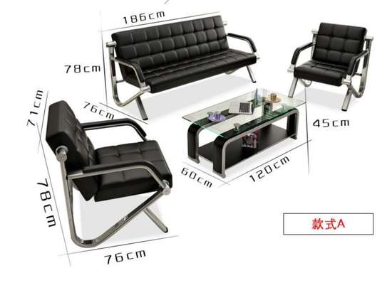 5 Seater Modern Leather Executive Waiting Sofas image 7