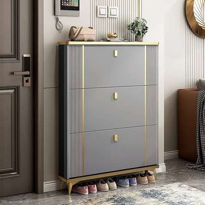Wooden Flip Top Shoe Rack Cabinet image 3