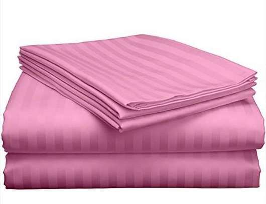Premium cotton Egyptian white Striped bedsheets set image 7