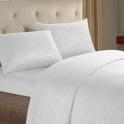 Luxury White stripped duvet cover set image 2