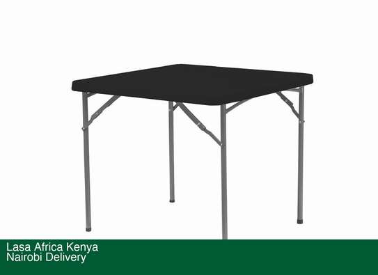 LASA Square 86cm Folding Card Table - Black image 2